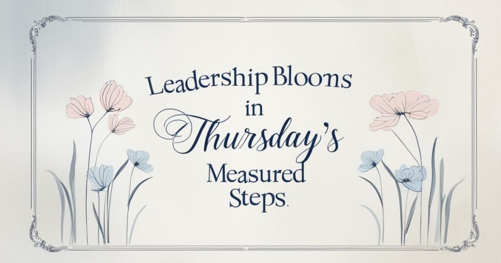 Thursday Positive Quotes  "Leadership blooms in Thursday's measured steps."