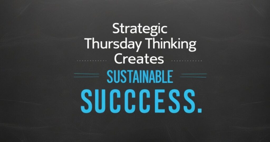 Thursday Positive Quotes  "Strategic Thursday thinking creates sustainable success." 