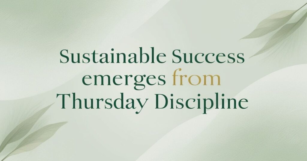 Thursday Positive Quotes  "Sustainable success emerges from Thursday discipline.