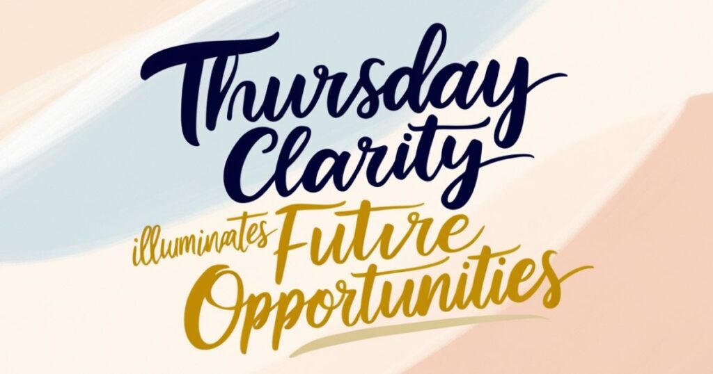 Thursday Positive Quotes  "Thursday clarity illuminates future opportunities." 