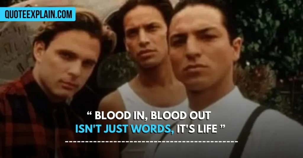 Blood in, blood out isn't just words, it's life.