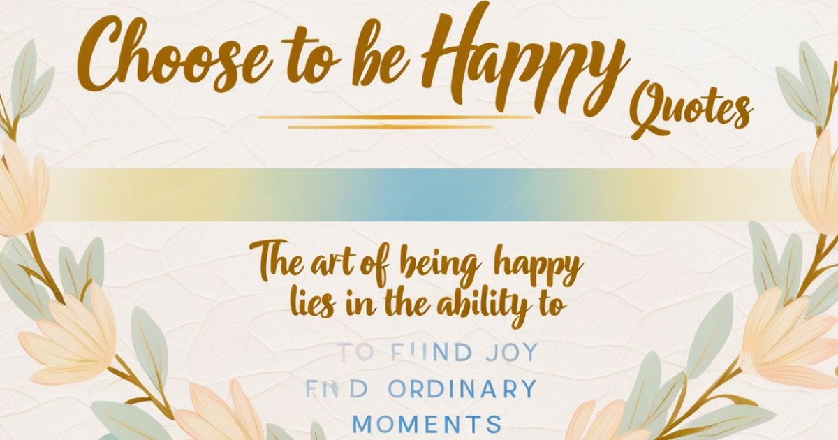 Choose to be Happy Quotes