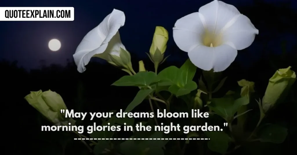 "May your dreams bloom like morning glories in the night garden." 