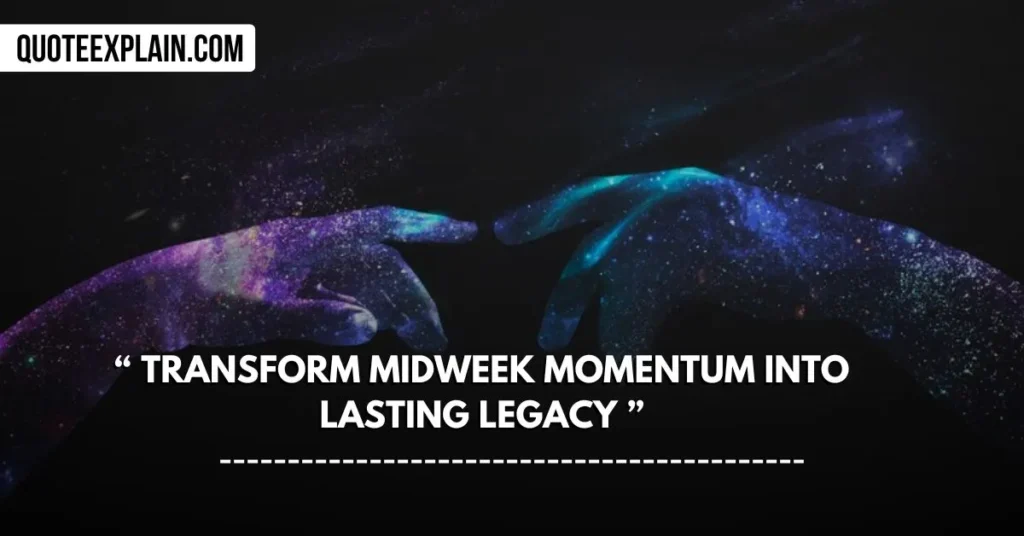 Transform midweek momentum into lasting legacy.