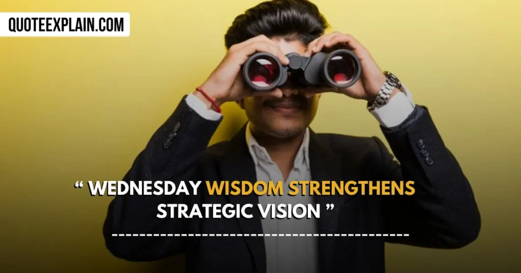 Wednesday wisdom strengthens strategic vision.