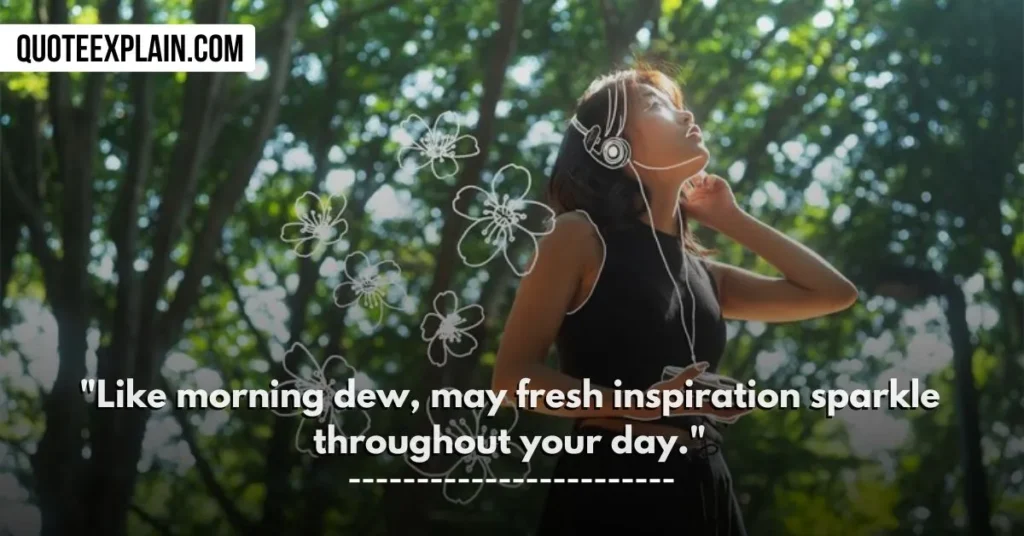 "Like morning dew, may fresh inspiration sparkle throughout your day."