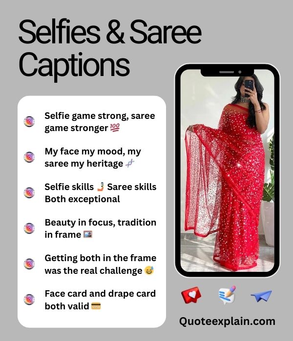 Selfies & Saree Captions